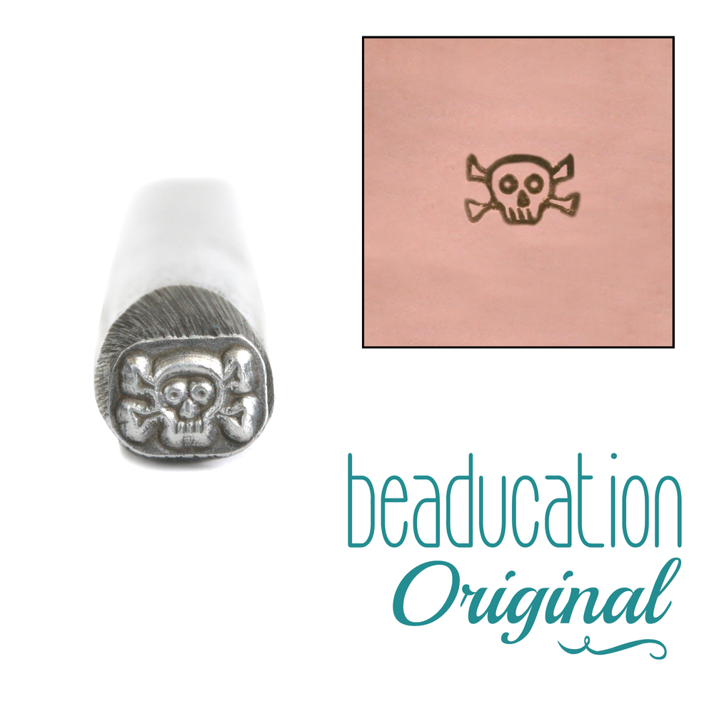 Metal Stamping Tools Skull and Crossbones Metal Design Stamp - Beaducation Original